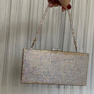 New! Never used! Elegant Silver Rhinestone Rectangular Clutch